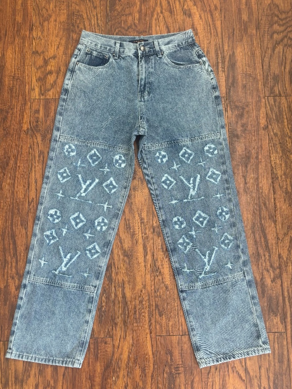 lv distressed jeans